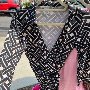 Diane Von Furstenburg vintage look small-medium wrap romper with tie